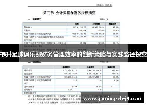 提升足球俱乐部财务管理效率的创新策略与实践路径探索